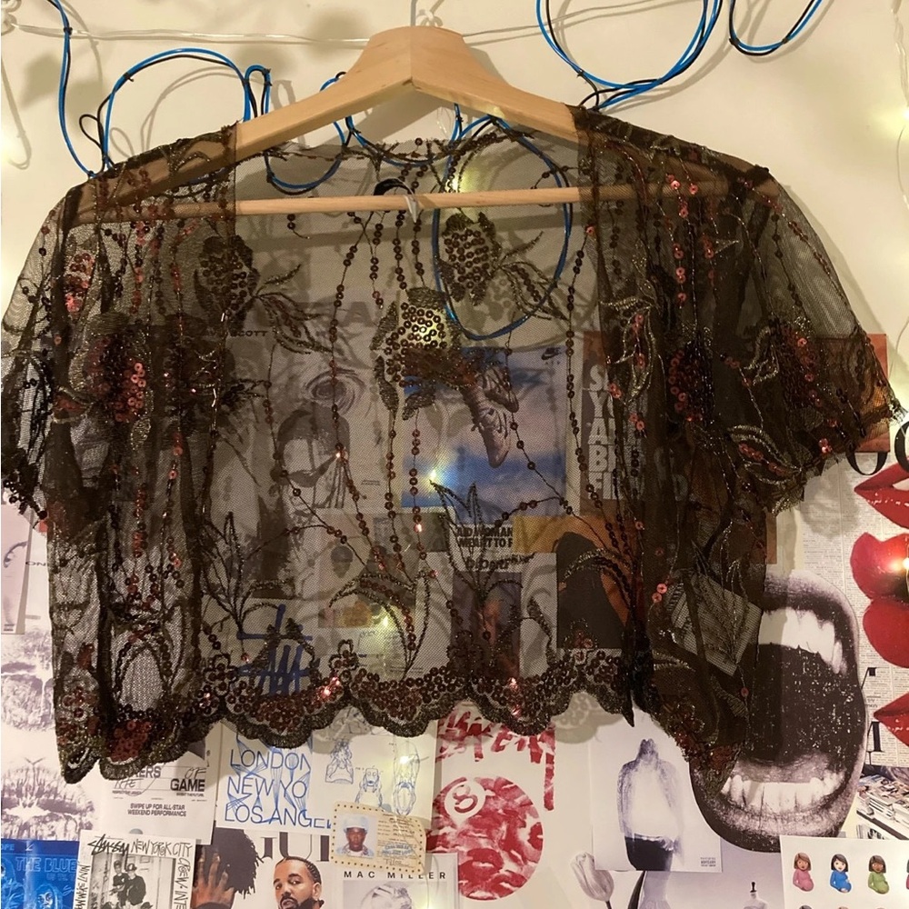 Atmosphere Black and Red Lace Top